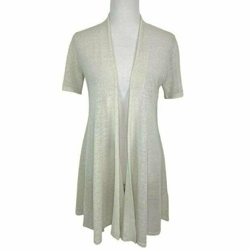 Eileen Fisher Organic Linen-Crepe Shimmer Cardigan